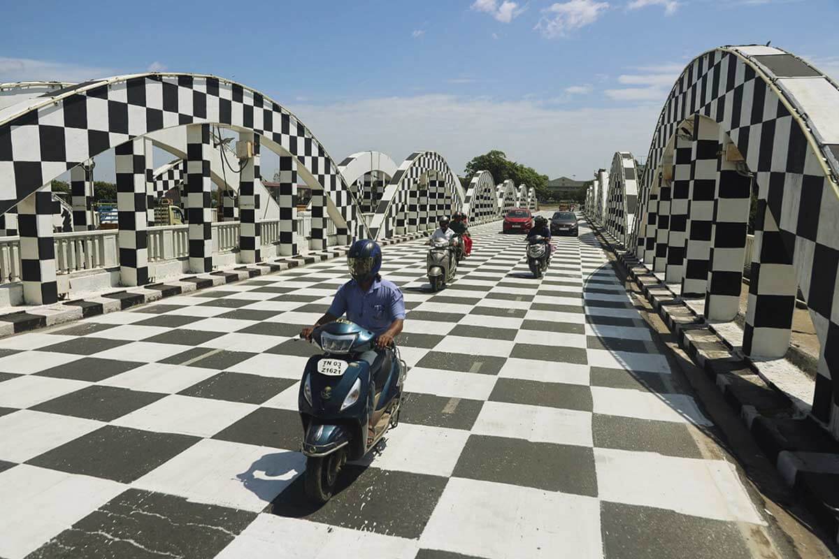 Chennai Neck-Deep In Chess Excitement: Napier Bridge Stands In Testimony